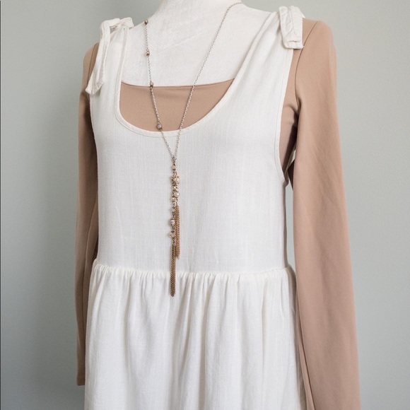 Ivory Tie-Strap Mini Dress - Picture 4 of 6